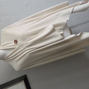Chic Cream Women's Open Wrap Sweater Button Detail M